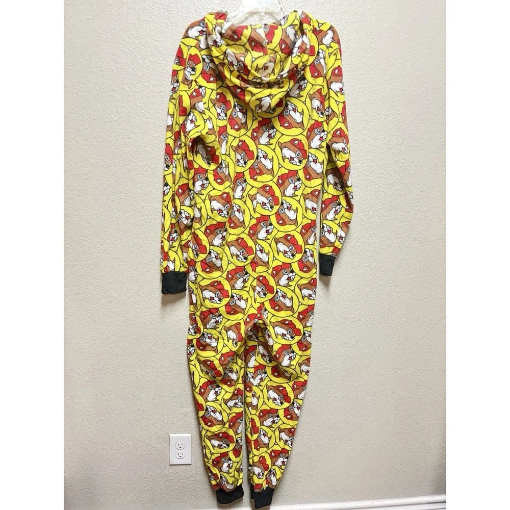 Unisex Kids Buc-ee's Beaver Fleece Hooded Zip One-Piece Pajamas SM/MD